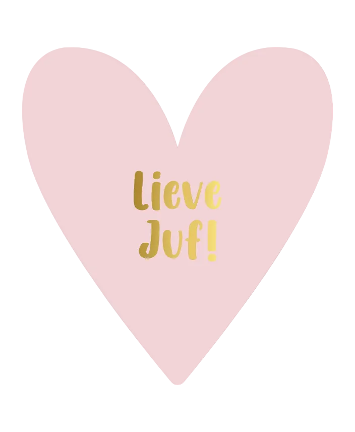 Wenskaart - Juf hart