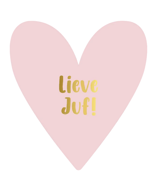 Wenskaart - Juf hart