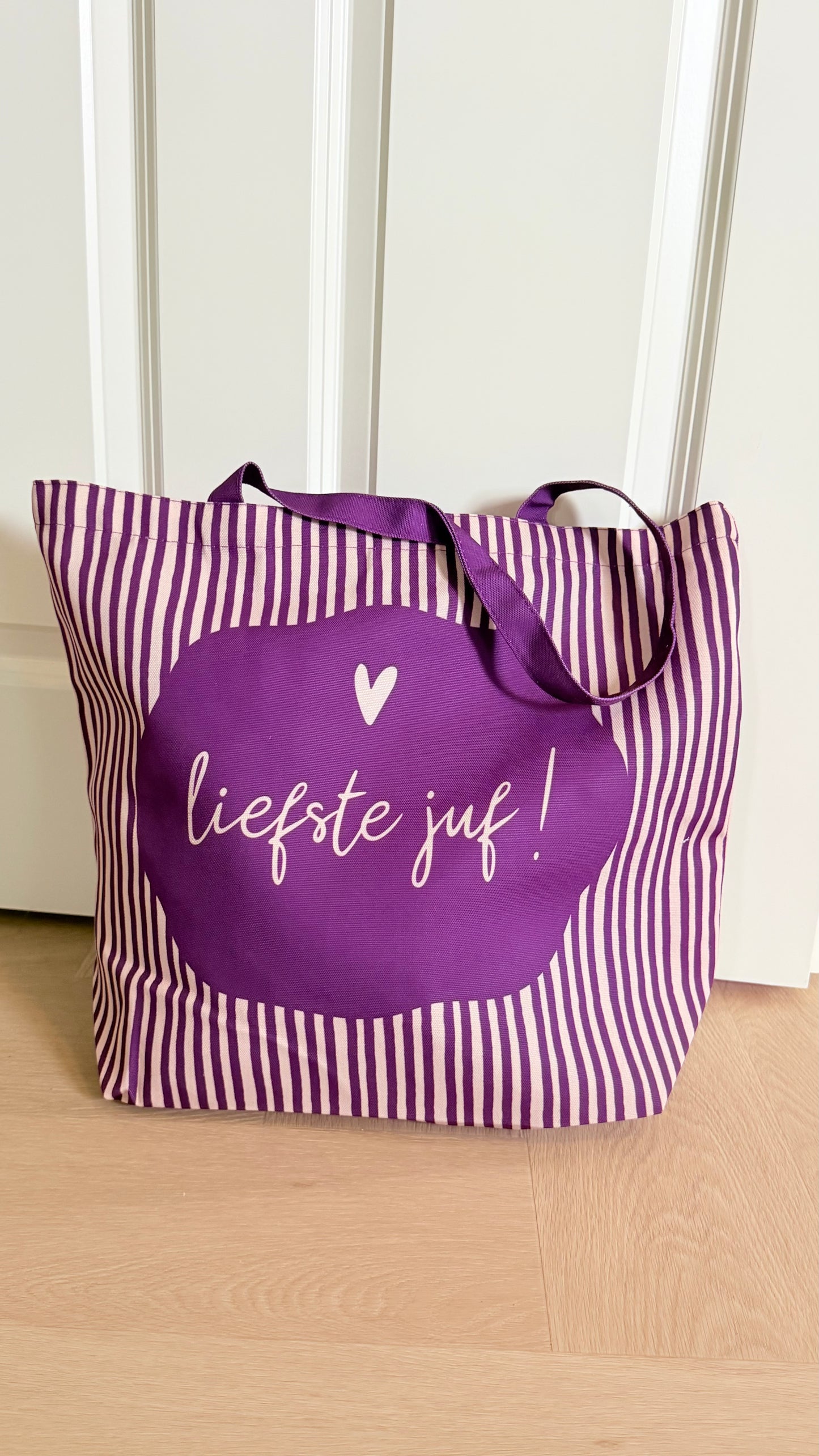 Canvas tas - Juf paars