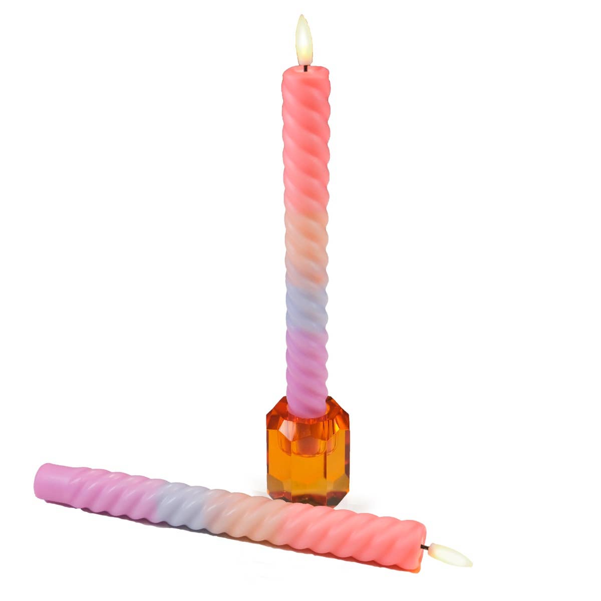LED Swirl Candle Multicolor