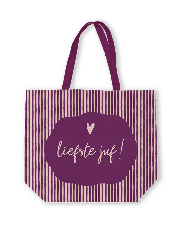 Canvas tas - Juf paars