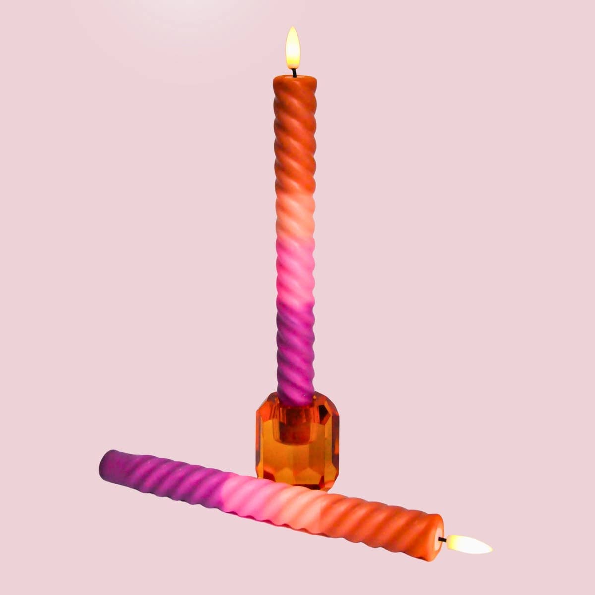 LED Swirl Candle Sunset