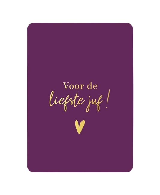 Wenskaart - Juf paars