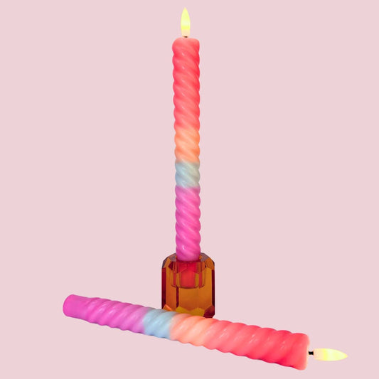 LED Swirl Candle Multicolor