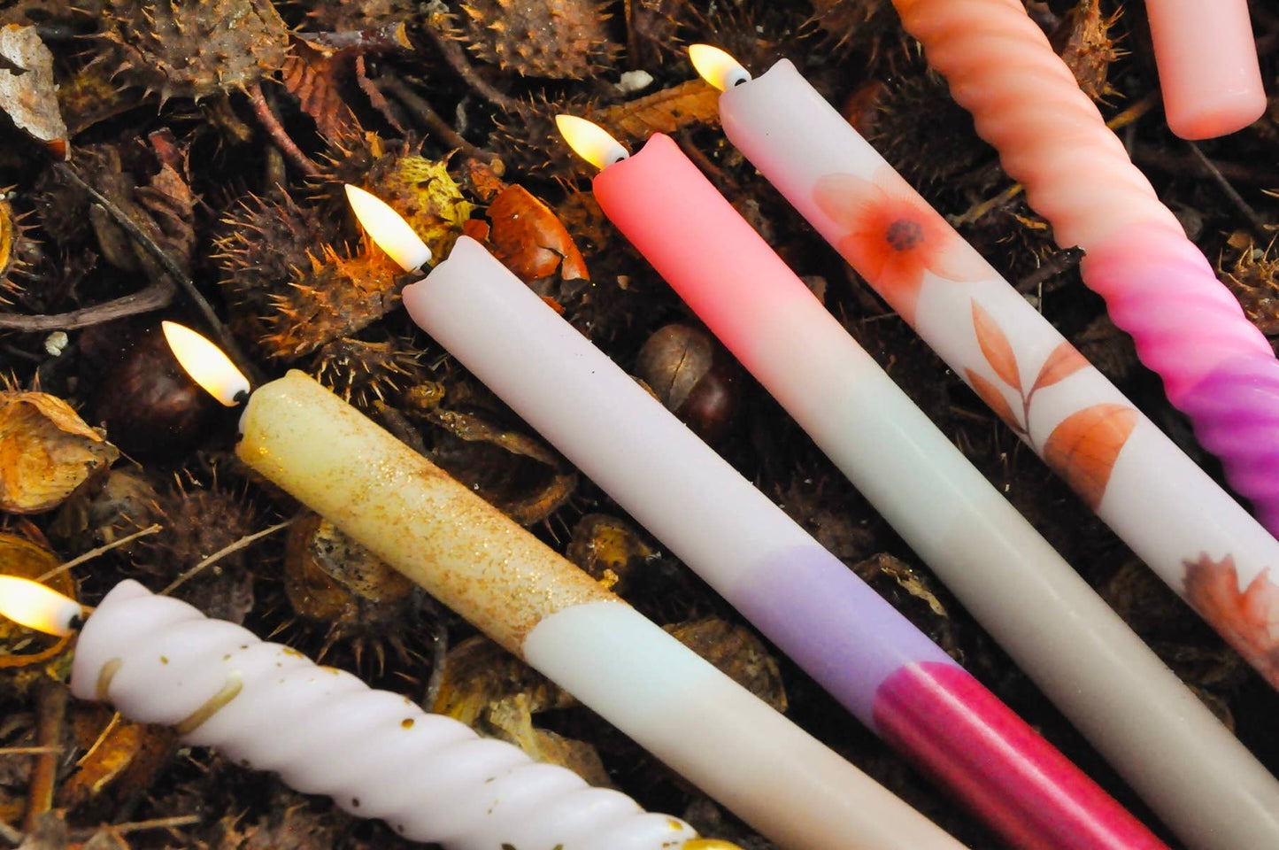 LED Pillar Candle Glittering Fall